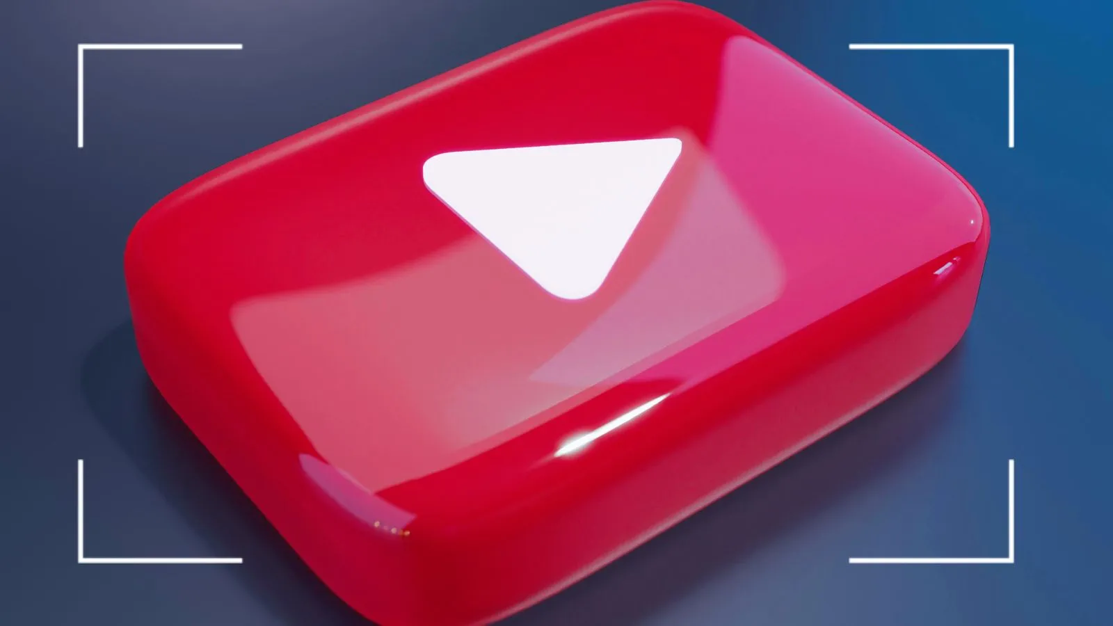 Bouton de lecture vidéo rouge en relief sur fond bleu nuit